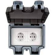 Waterproof Outdoor Socket, Wall Socket, Ip66 Switching Socket, Waterproof Socket Box For Garden, Park, Bathroom And Commercial Applications